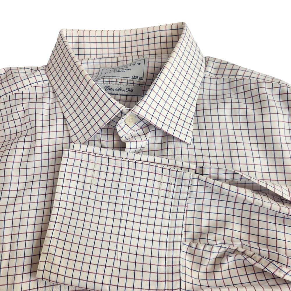 Charles‎ Tyrwhitt French Cuff Dress Shirt Mens 17/35 Extra Slim Fit Button Up